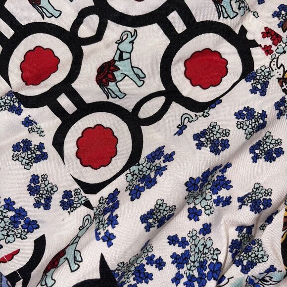 Tunic Boho Blouse Elephants Patchwork Flounce Hem - Picture 7 of 8